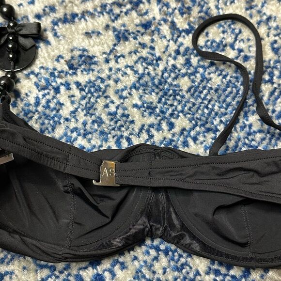 Andres Sarda Ruched Beaded Ellen Bikini Black 34b - Picture 3 of 13